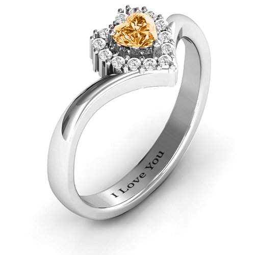 Peak of Love Ring – Sterling Silver with Citrine and White Premium Zirconia