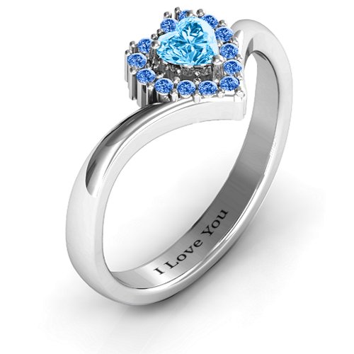 Peak of Love Ring – Sterling Silver with Blue Topaz and Fancy Blue Premium Zirconia