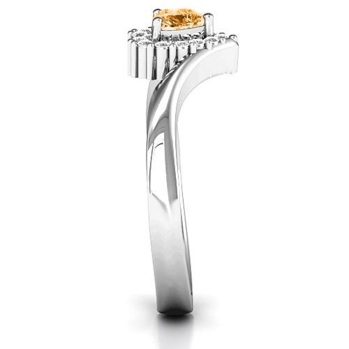 Peak of Love Ring – Sterling Silver with Citrine and White Premium Zirconia