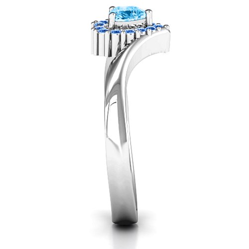 Peak of Love Ring – Sterling Silver with Blue Topaz and Fancy Blue Premium Zirconia