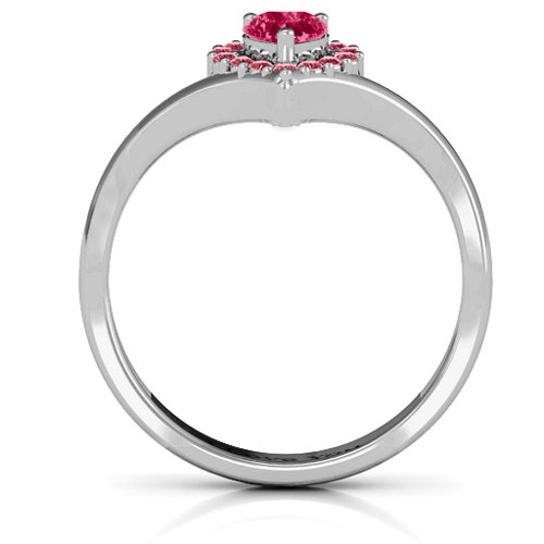 Peak of Love Ring – Sterling Silver with Ruby and Red Premium Zirconia
