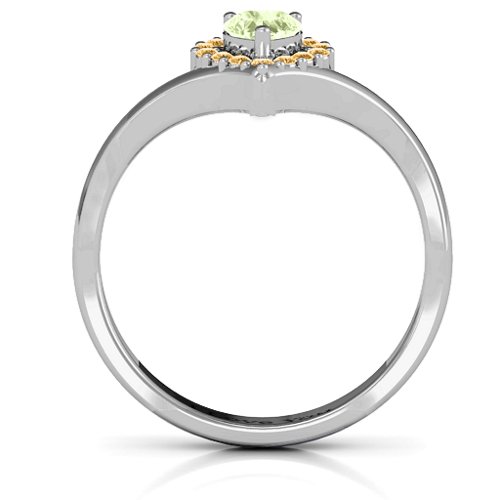 Peak of Love Ring – Sterling Silver with Peridot and Fancy Yellow Premium Zirconia