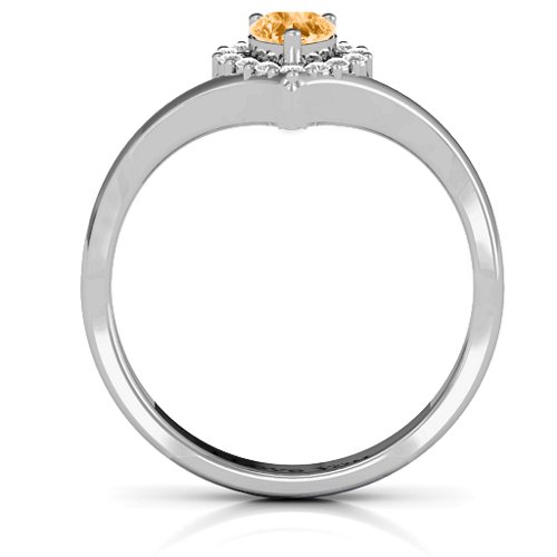 Peak of Love Ring – Sterling Silver with Citrine and White Premium Zirconia