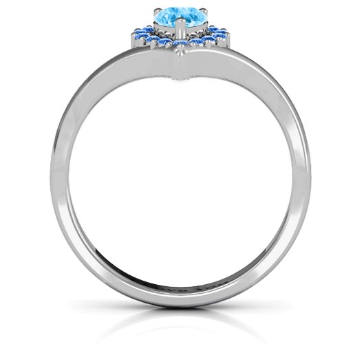 Peak of Love Ring – Sterling Silver with Blue Topaz and Fancy Blue Premium Zirconia