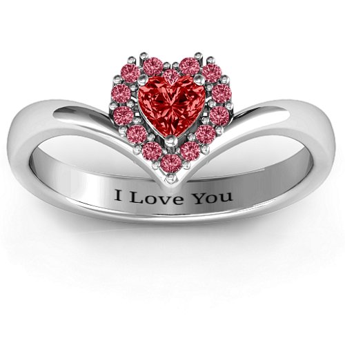 Peak of Love Ring – Sterling Silver with Garnet and Red Premium Zirconia