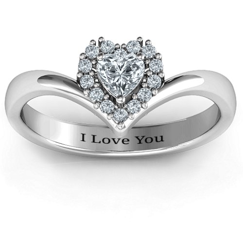 Peak of Love Ring – Sterling Silver with Diamond