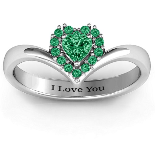 Peak of Love Ring – Sterling Silver with Emerald and Green Premium Zirconia