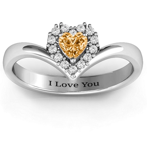 Peak of Love Ring – Sterling Silver with Citrine and White Premium Zirconia