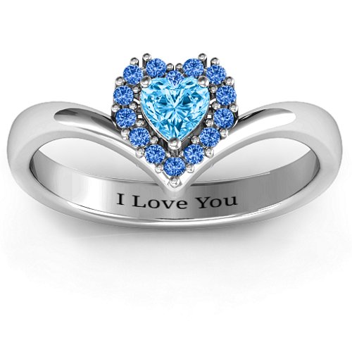 Peak of Love Ring – Sterling Silver with Blue Topaz and Fancy Blue Premium Zirconia