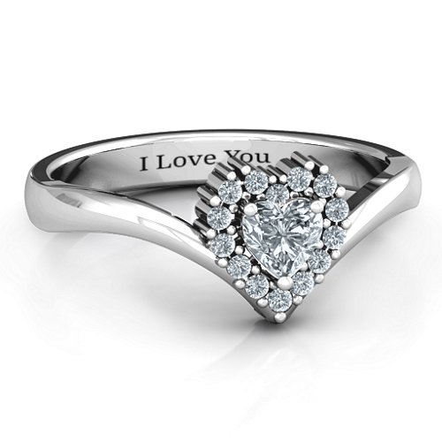 Peak of Love Ring – Sterling Silver with Diamond