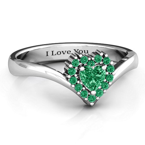 Peak of Love Ring – Sterling Silver with Emerald and Green Premium Zirconia