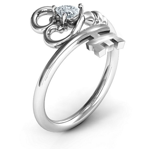 Key to Her Heart Ring – Sterling Silver with Diamond