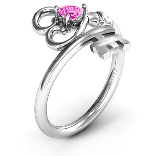 Key to Her Heart Ring – Sterling Silver with Pink Tourmaline
