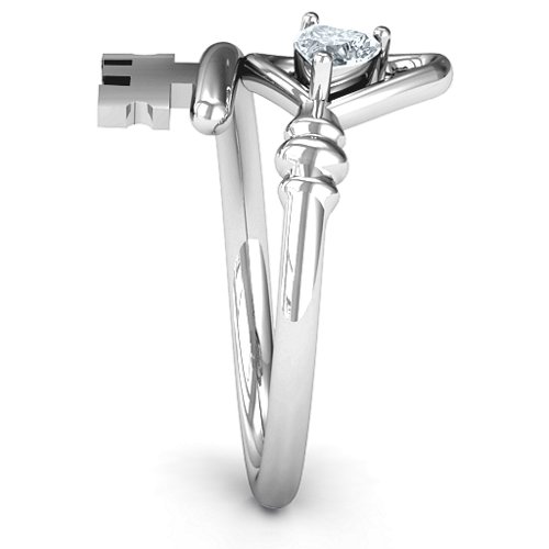 Key to Her Heart Ring – Sterling Silver with Diamond