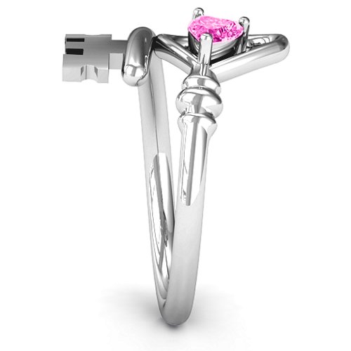 Key to Her Heart Ring – Sterling Silver with Pink Tourmaline