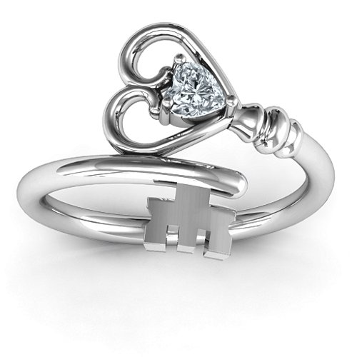 Key to Her Heart Ring – Sterling Silver with Diamond