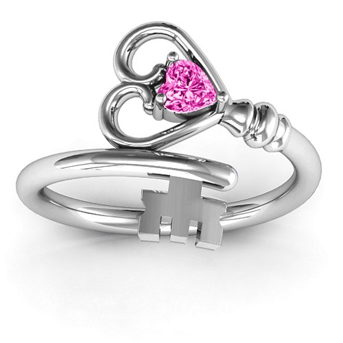 Key to Her Heart Ring – Sterling Silver with Pink Tourmaline