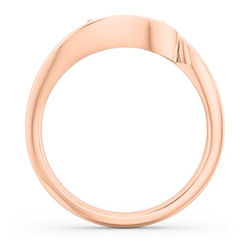 Engravable Double Heart Gemstone Wave Ring – 10K Rose Gold with Cubic Zirconia and Garnet