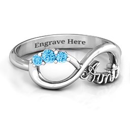 Aunt's Infinite Love Ring with Stones in 925 Sterling Silver