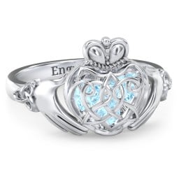 Caged Hearts Celtic Claddagh Ring