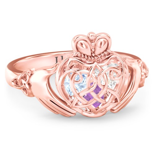 Caged Hearts Celtic Claddagh Ring