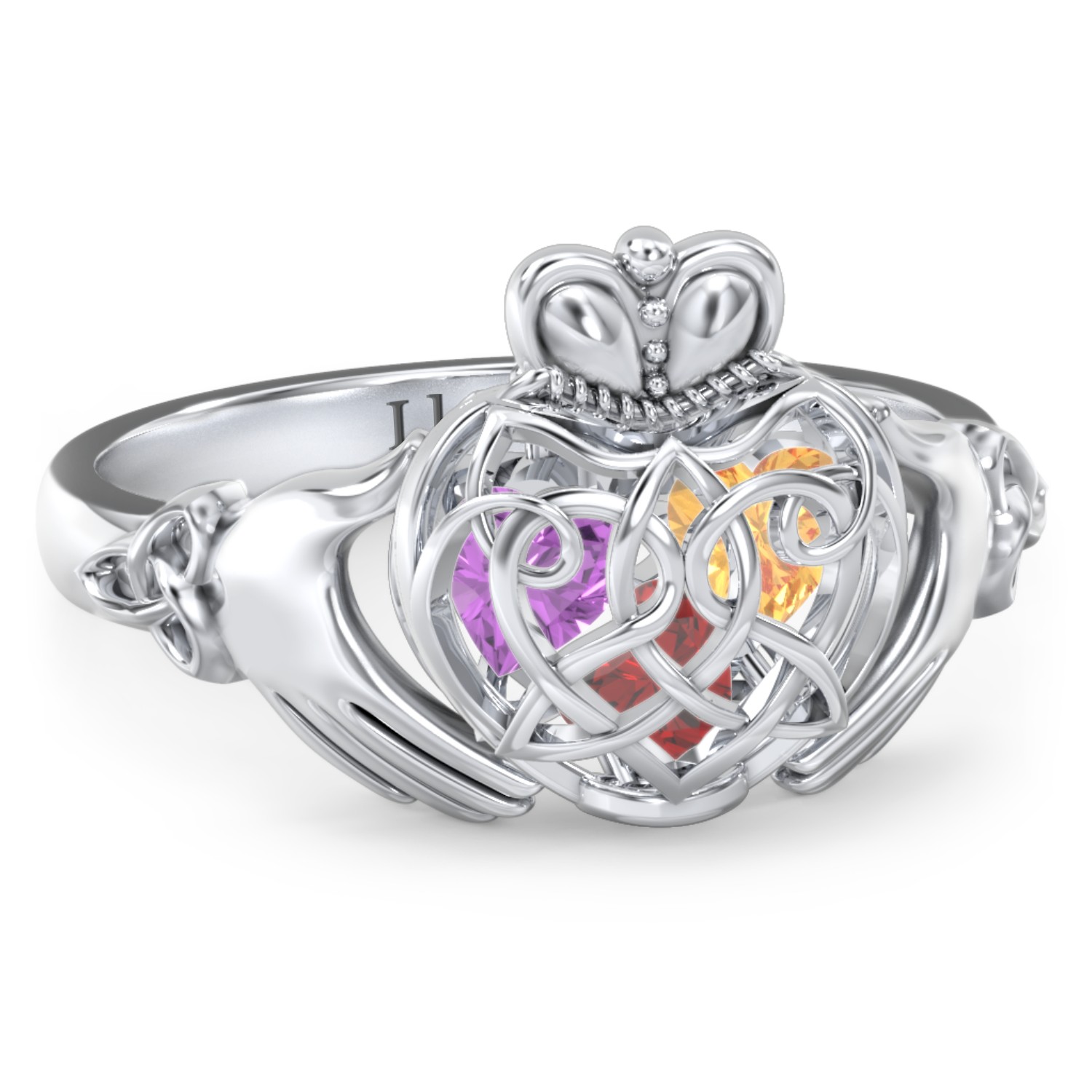 Caged Hearts Celtic Claddagh Celtic Ring