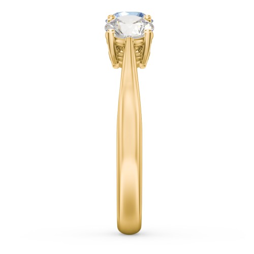 Radiant Trinity Ring – 18K Gold Plated Silver with Cubic Zirconia and Blue Topaz