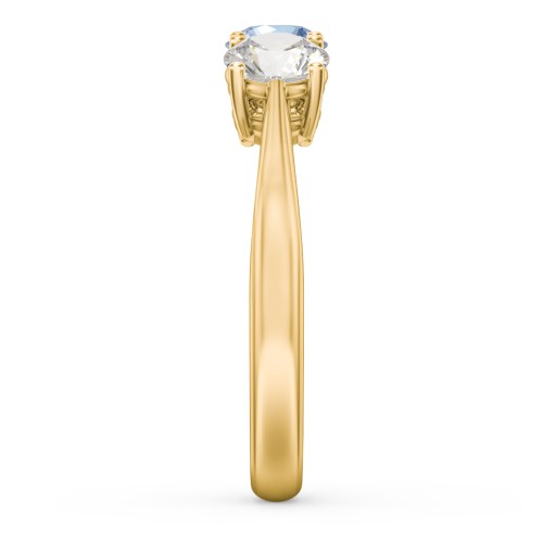 Radiant Trinity Ring – 18K Gold Plated Silver with Blue Sapphire, Blue Topaz, and Cubic Zirconia