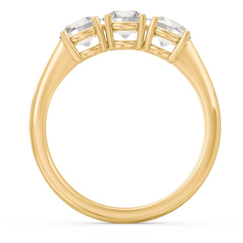 Radiant Trinity Ring – 18K Gold Plated Silver with Cubic Zirconia