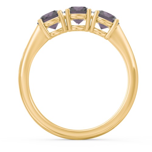 Radiant Trinity Ring – 18K Gold Plated Silver with Alexandrite