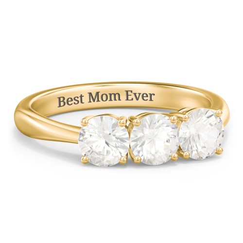 Radiant Trinity Ring – 18K Gold Plated Silver with Cubic Zirconia