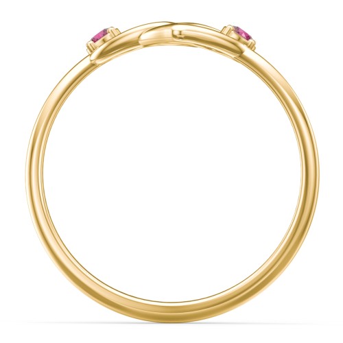 Linked in Love Ring – 18K Gold Plated Silver with Ruby