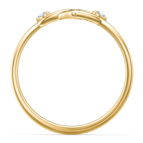 Linked in Love Ring – 18K Gold Plated Silver with Blue Topaz
