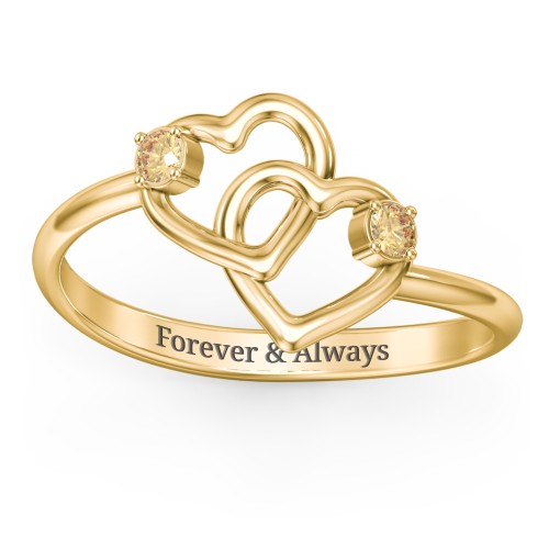 Linked in Love Ring – 18K Gold Plated Silver with Citrine