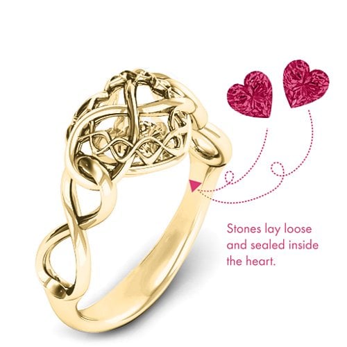 My Infinite Love Caged Hearts Ring
