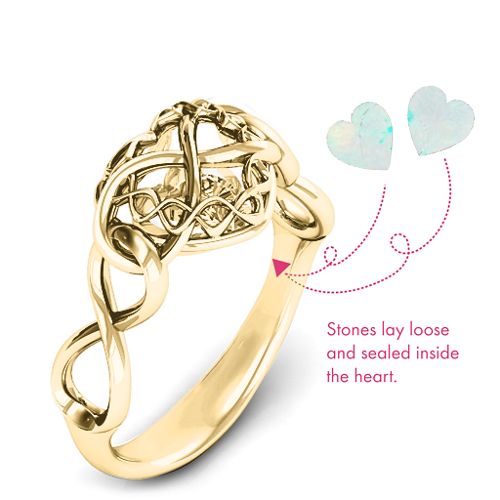 My Infinite Love Caged Hearts Ring