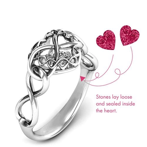 My Infinite Love Caged Hearts Ring