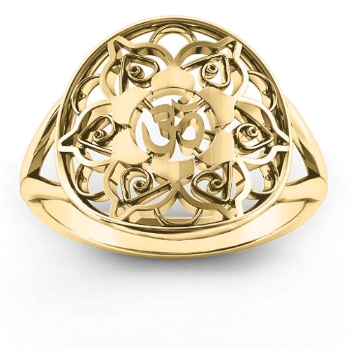 Om Mandala Ring – 14K Yellow Gold