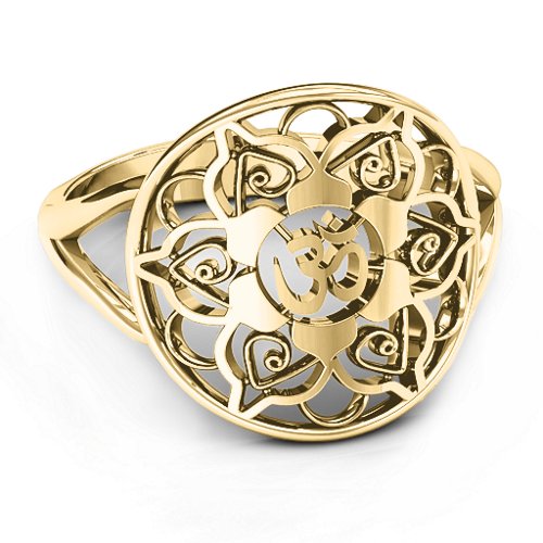Om Mandala Ring – 14K Yellow Gold