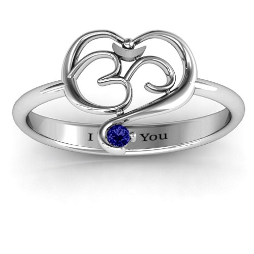 Spiritual Heart Om Ring