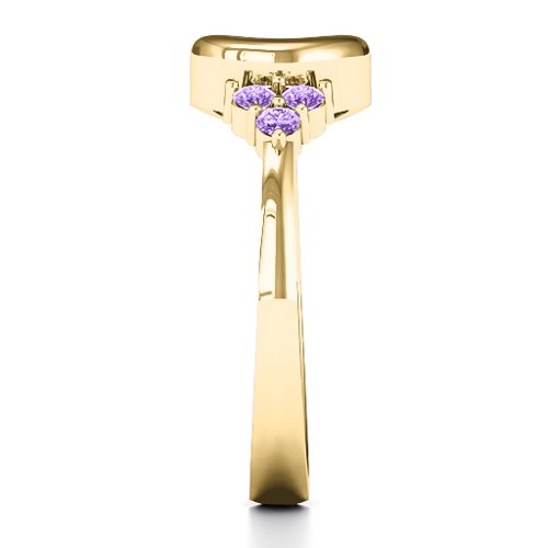 Beautiful Night Ring – 10K Yellow Gold with Cubic Zirconia and Amethyst