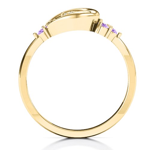 Beautiful Night Ring – 10K Yellow Gold with Cubic Zirconia and Amethyst