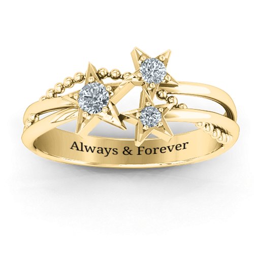 Twinkling Starlight Ring – 10K Yellow Gold with Cubic Zirconia