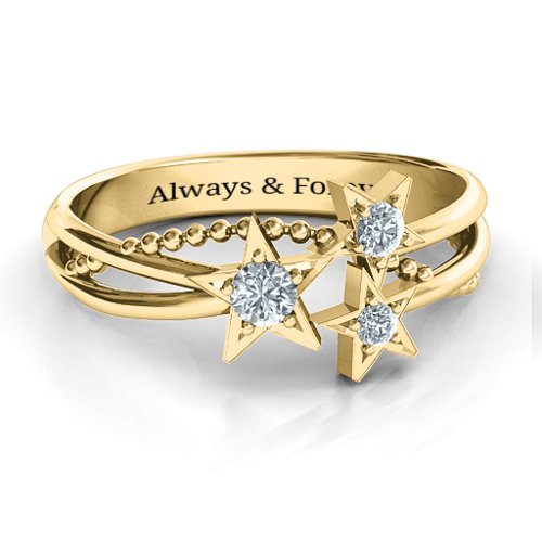 Twinkling Starlight Ring – 10K Yellow Gold with Cubic Zirconia