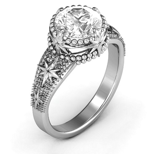 Showstopper Star Ring – Sterling Silver with White Premium Zirconia