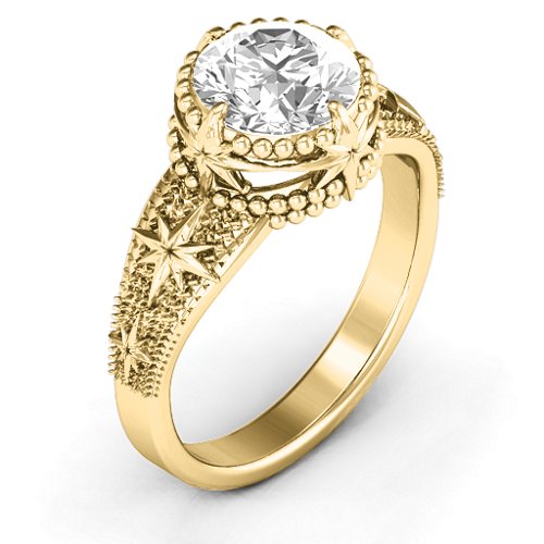 Showstopper Star Ring – 10K Yellow Gold with White Premium Zirconia