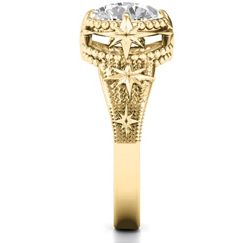 Showstopper Star Ring – 10K Yellow Gold with White Premium Zirconia