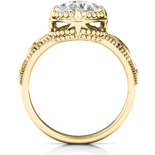 Showstopper Star Ring – 10K Yellow Gold with White Premium Zirconia