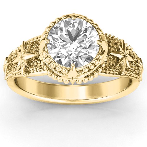 Showstopper Star Ring – 10K Yellow Gold with White Premium Zirconia