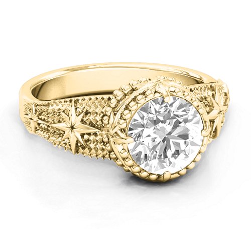 Showstopper Star Ring – 10K Yellow Gold with White Premium Zirconia
